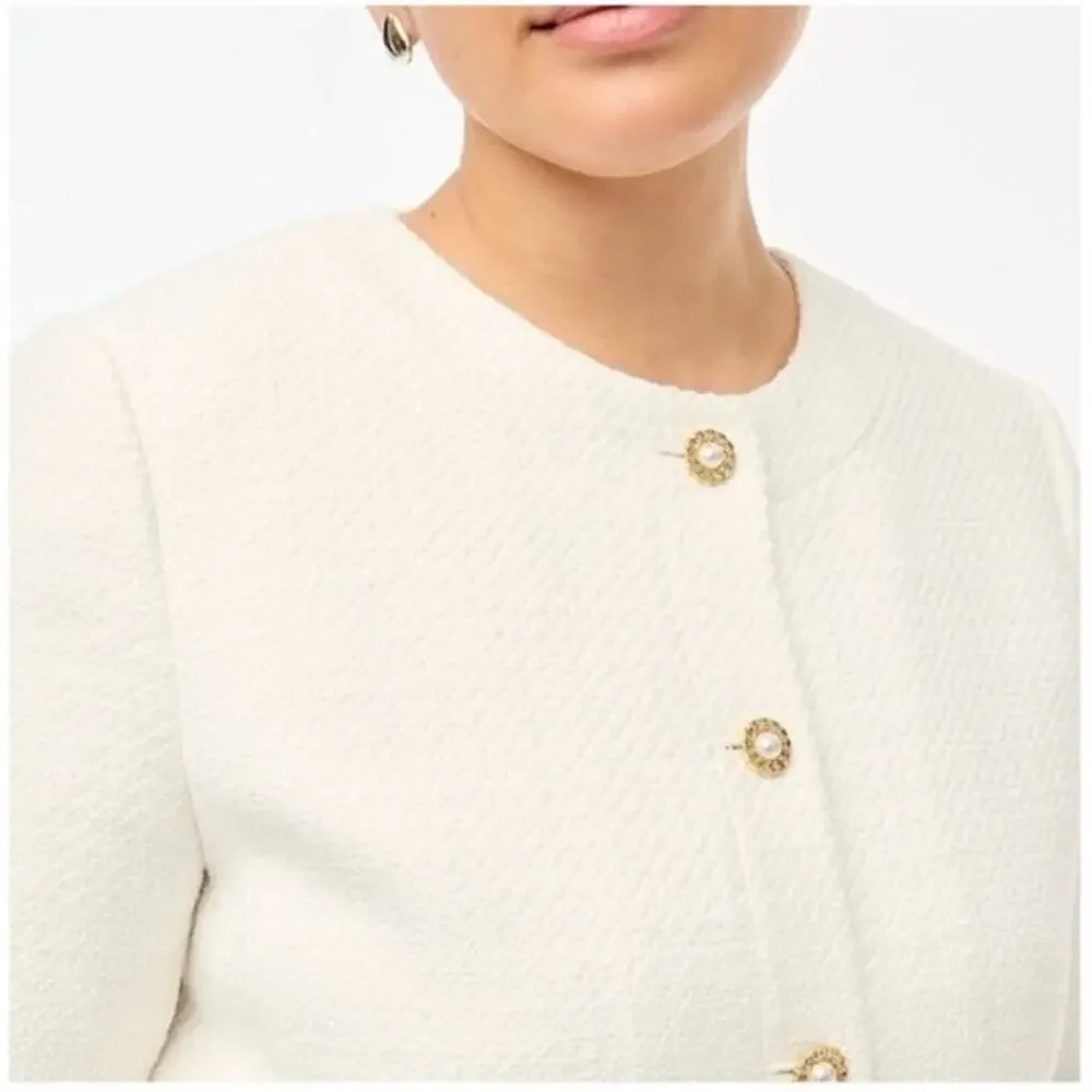 NWT‎ J.Crew Tweed Lady Jacket in White Size 22
